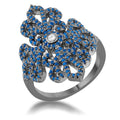 Victoria 1.23ct CZ Hematite Filigree Cocktail Ring