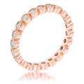 Dotted CZ Round Bezel Eternity Ring