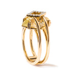 14K Yellow Gold 15x15 MM Marquise Cut Yellow Topaz and Diamond Accent Statement Cocktail Ring (G-H Color, SI1-SI2 Clarity)