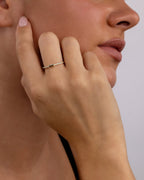 Sterling Silver Thin Peridot CZ Stacking Birthstone Ring