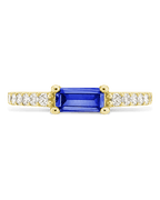 Sterling Silver Thin Sapphire CZ Stacking Birthstone Ring
