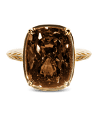 Sterling Silver Elongated Cushion Chocolate CZ Cocktail Ring