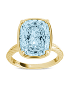 Sterling Silver Elongated Cushion Aquamarine CZ Cocktail Ring