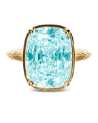 Sterling Silver Elongated Cushion Aquamarine CZ Cocktail Ring