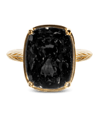 Sterling Silver Elongated Cushion Black CZ Cocktail Ring