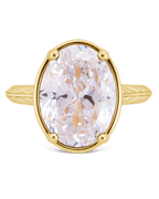 Sterling Silver Oval Cut CZ Cocktail Ring