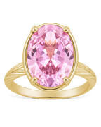 Sterling Silver Oval Cut Pink Sapphire CZ Cocktail Ring