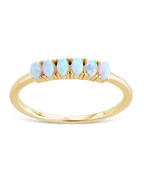 Sterling Silver Blue Opal Cluster Ring