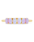 Sterling Silver Pink Opal Cluster Ring