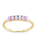 Sterling Silver Pink Opal Cluster Ring