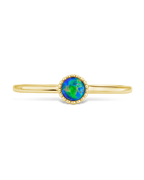 Sterling Silver Green Opal Solitaire Ring