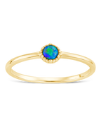 Sterling Silver Green Opal Solitaire Ring
