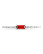 Sterling Silver Thin Garnet CZ Stacking Birthstone Ring