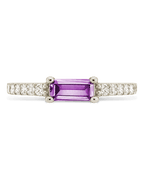 Sterling Silver Thin Amethyst CZ Stacking Birthstone Ring