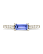 Sterling Silver Thin Aquamarine CZ Stacking Birthstone Ring