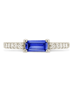 Sterling Silver Thin Sapphire CZ Stacking Birthstone Ring