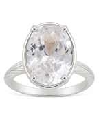 Sterling Silver Oval Cut CZ Cocktail Ring