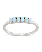 Sterling Silver Blue Opal Cluster Ring