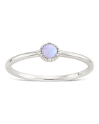 Sterling Silver Blue Opal Solitaire Ring