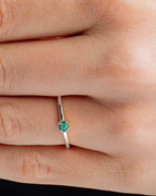 Sterling Silver Green Opal Solitaire Ring