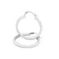 Silver Hoops Women Hip Hop Earrings 3 mm 25 - 70 mm