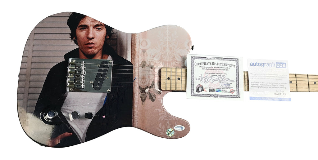 Bruce Springsteen Signed Darkness On The Edge of Town Graphics Guitar ACOA