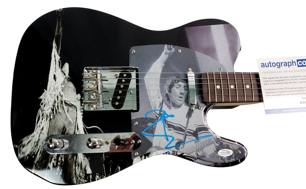 The Who Pete Townshend Autographed Custom Repurposed Graphics Photo Guitar ACOA