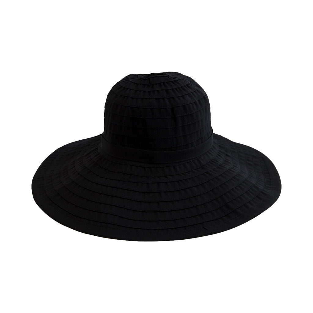 Women's Large Brim Ribbon Hat with a Bow