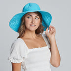 Women's Large Brim Ribbon Hat with a Bow