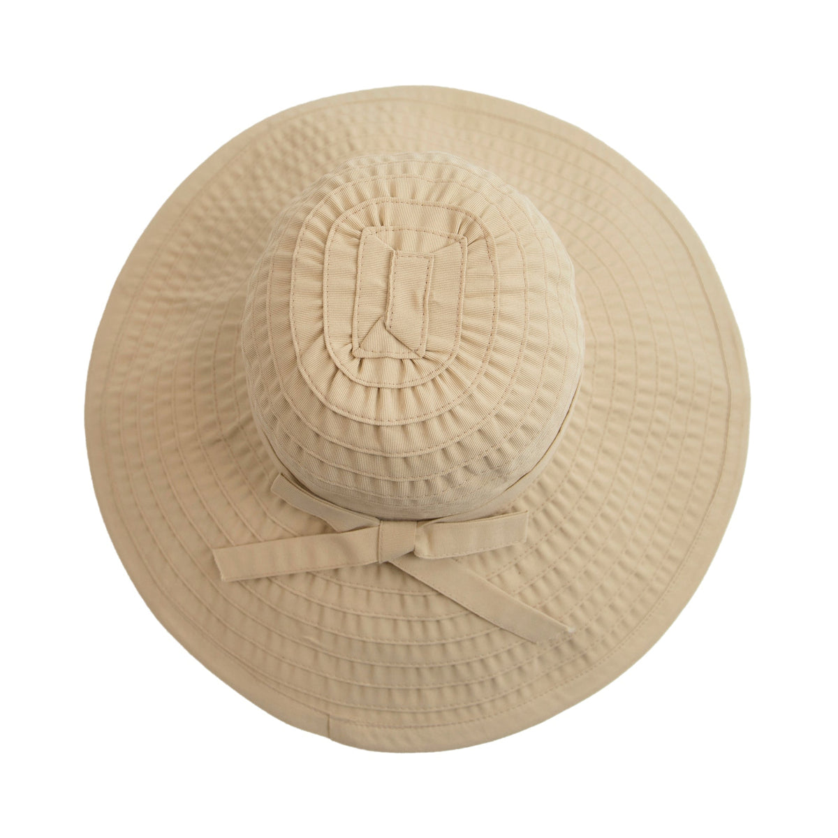 Women's Large Brim Ribbon Hat with a Bow