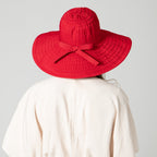 Women's Large Brim Ribbon Hat with a Bow