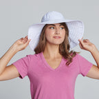 Women's Large Brim Ribbon Hat with a Bow