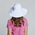 Women's Large Brim Ribbon Hat with a Bow