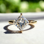 Solitaire 2 Carat Lab Grown Diamond Princess Cut Engagement Ring IGI Certified