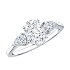 1 Carat Lab Grown Diamond Three Stone Engagement Ring with IGI Certificate