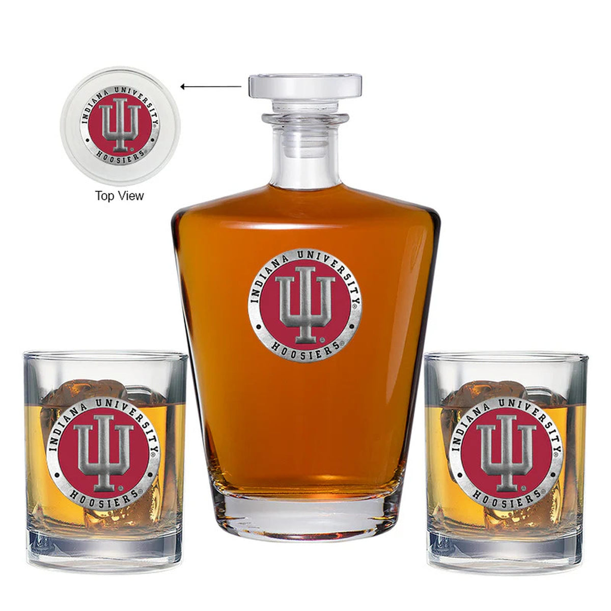 Indiana Hoosiers Royal Decanter with 2 Glasses