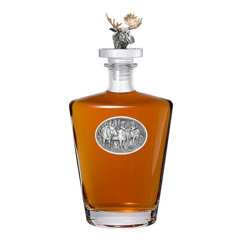 Moose Royal Decanter with 3D Top Brass