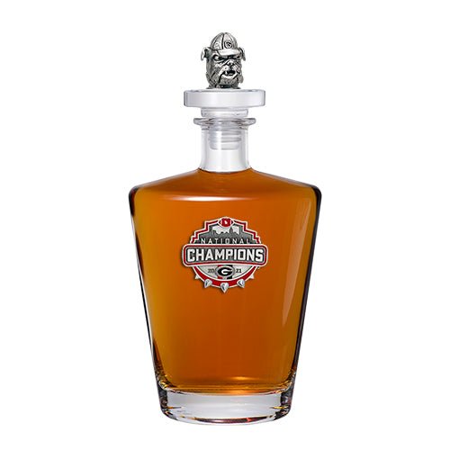 Georgia Bulldogs National Champions 2021 Spike Logo Royal Decanter with 3D Top