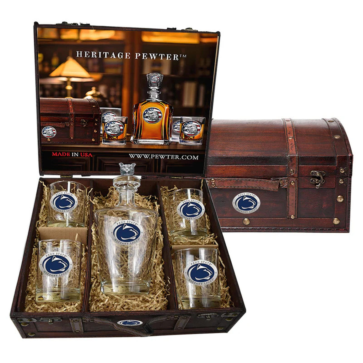 Penn State University Royal Decanter with 3D Top Chest Set