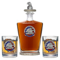 America's 250th Anniversary Eagle Head with Flag Royal Decanter w/ Eagle Head 3D Top-Diamond Accents & 2 Glasses
