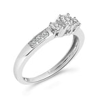 10K White Gold 1/2 Cttw Diamond Three Stone Ring