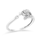 .925 Sterling Silver Diamond Accent "MOM" Heart Ring (J-K Color, I2-I3 Clarity) - Ring Size 7