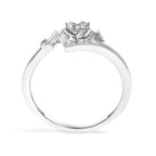 .925 Sterling Silver Diamond Accent "MOM" Heart Ring (J-K Color, I2-I3 Clarity)