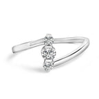 10K White Gold 1/4 Cttw Lab Grown Diamond Vertical Three Stone Ring