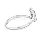 10K White Gold 1/4 Cttw Lab Grown Diamond Vertical Three Stone Ring