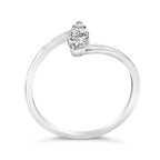 10K White Gold 1/4 Cttw Lab Grown Diamond Vertical Three Stone Ring