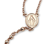 Traditional Rose Gold Rosary Necklace Five Decade Catholic Prayer Beads 5mm