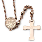 Traditional Rose Gold Rosary Necklace Five Decade Catholic Prayer Beads 5mm