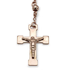 Traditional Rose Gold Rosary Necklace Five Decade Catholic Prayer Beads 5mm