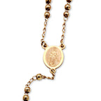 Traditional Rose Gold Rosary Necklace Five Decade Catholic Prayer Beads 3mm